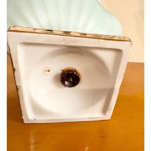 A Pair of Gold Plated Sea Green Porcelain Baskets, Trinket Dish, Decor Vintage - Picture 10 of 15